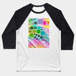 Light Rainbow Pastel Polka Dot Pattern Design Baseball T-Shirt